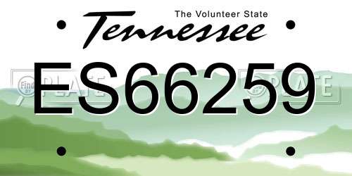 ES66259 Tennessee License Plate