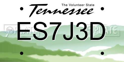 ES7J3D Tennessee License Plate