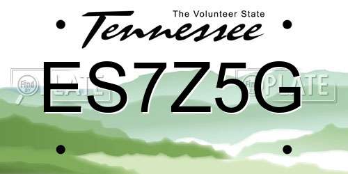ES7Z5G Tennessee License Plate