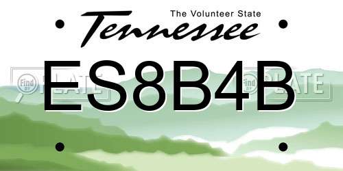 ES8B4B Tennessee License Plate
