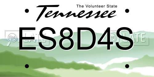 ES8D4S Tennessee License Plate