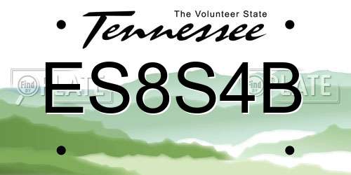 ES8S4B Tennessee License Plate