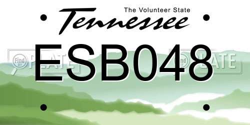 ESB048 Tennessee License Plate