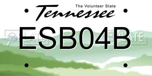 ESB04B Tennessee License Plate