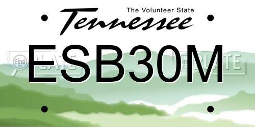 ESB30M Tennessee License Plate