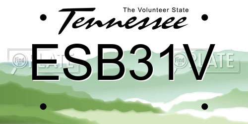 ESB31V Tennessee License Plate