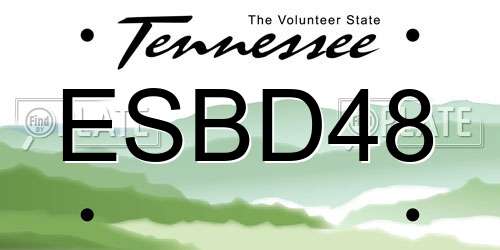 ESBD48 Tennessee License Plate