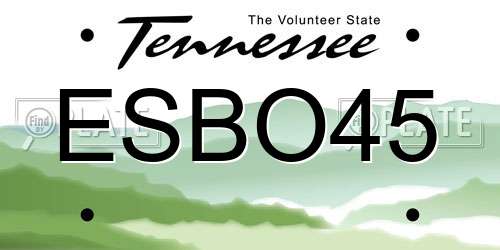ESBO45 Tennessee License Plate