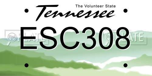 ESC308 Tennessee License Plate