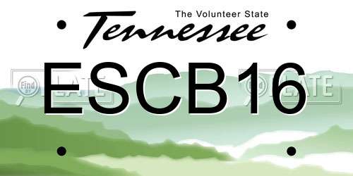 ESCB16 Tennessee License Plate