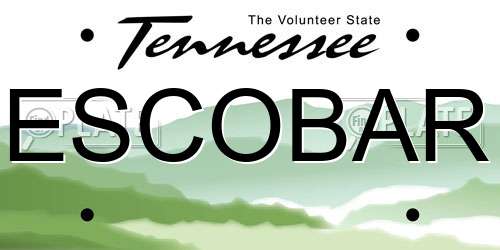 ESCOBAR Tennessee License Plate