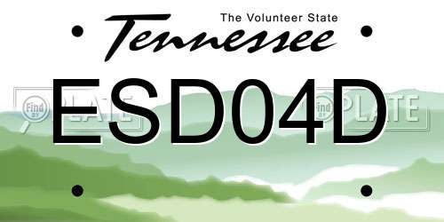 ESD04D Tennessee License Plate