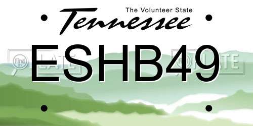 ESHB49 Tennessee License Plate
