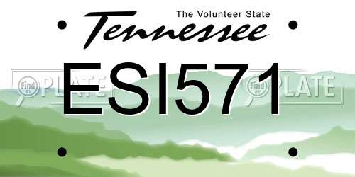 ESI571 Tennessee License Plate