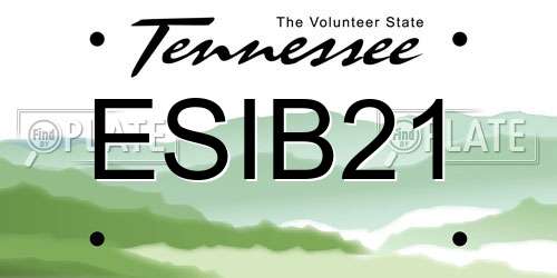 ESIB21 Tennessee License Plate