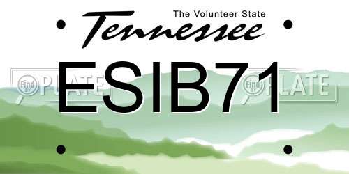 ESIB71 Tennessee License Plate