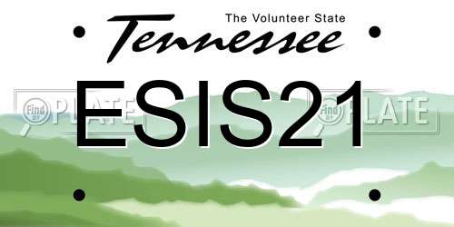 ESIS21 Tennessee License Plate