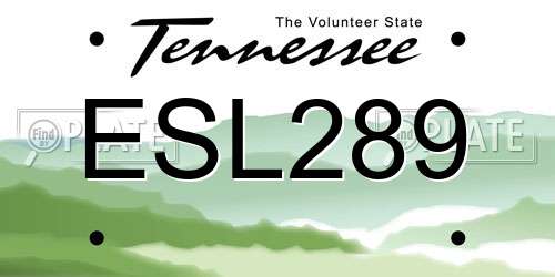 ESL289 Tennessee License Plate