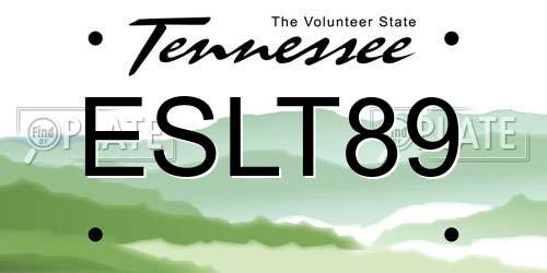 ESLT89 Tennessee License Plate