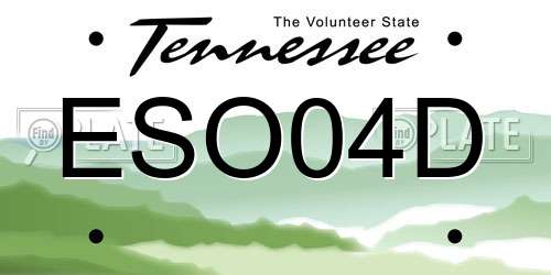 ESO04D Tennessee License Plate