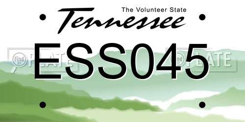 ESS045 Tennessee License Plate