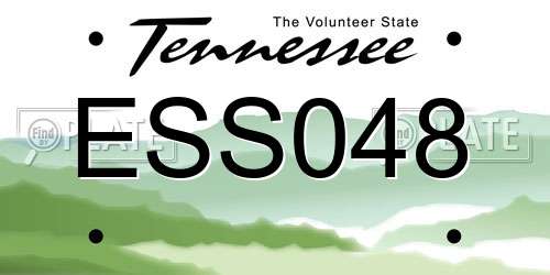 ESS048 Tennessee License Plate