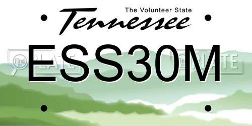 ESS30M Tennessee License Plate