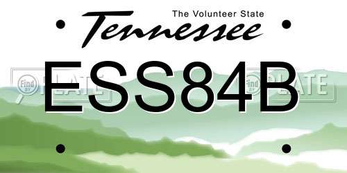 ESS84B Tennessee License Plate