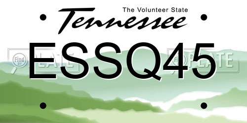 ESSQ45 Tennessee License Plate