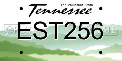 EST256 Tennessee License Plate