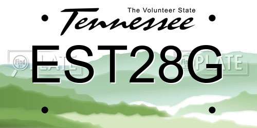 EST28G Tennessee License Plate