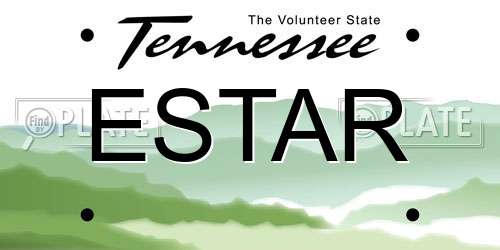 ESTAR Tennessee License Plate