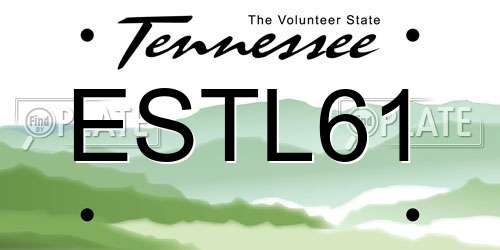 ESTL61 Tennessee License Plate