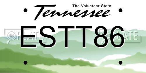 ESTT86 Tennessee License Plate
