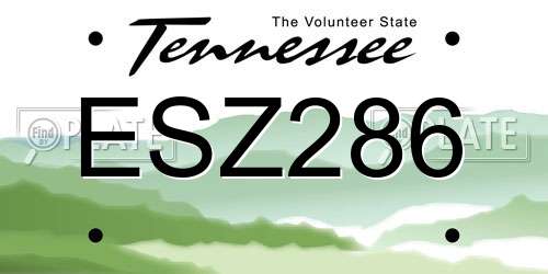 ESZ286 Tennessee License Plate