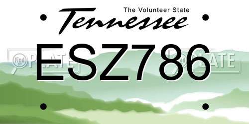 ESZ786 Tennessee License Plate