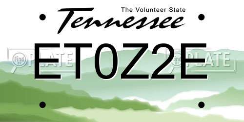 ET0Z2E Tennessee License Plate
