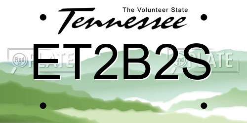 ET2B2S Tennessee License Plate