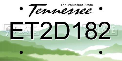 ET2D182 Tennessee License Plate