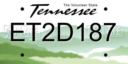 ET2D187 Tennessee License Plate