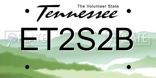 ET2S2B Tennessee License Plate