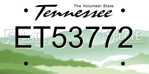 ET53772 Tennessee License Plate