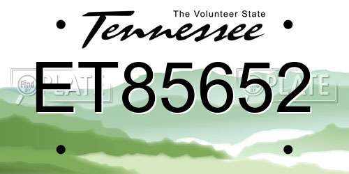 ET85652 Tennessee License Plate