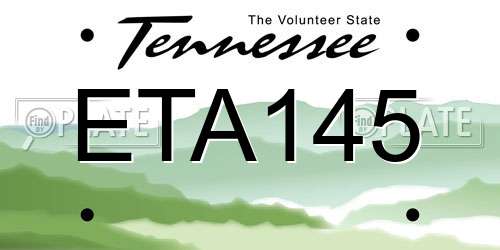 ETA145 Tennessee License Plate