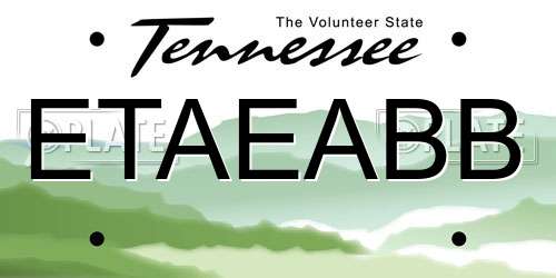 ETAEABB Tennessee License Plate