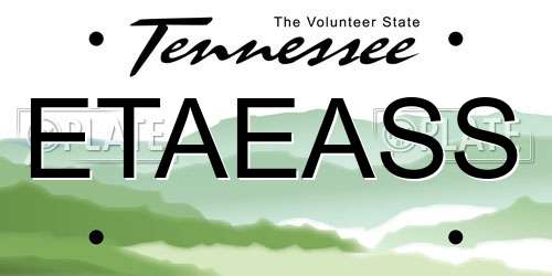ETAEASS Tennessee License Plate
