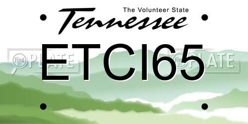ETCI65 Tennessee License Plate