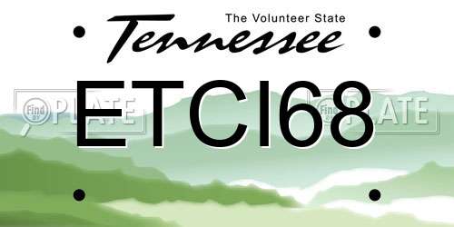 ETCI68 Tennessee License Plate