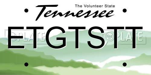 ETGTSTT Tennessee License Plate