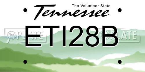 ETI28B Tennessee License Plate